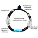 SEESTERN Armband / Armbänder mit Kauri Muschel Design, Muschel Modeschmuck/005.tq Schwarz-Tuerkis_5 Stueck