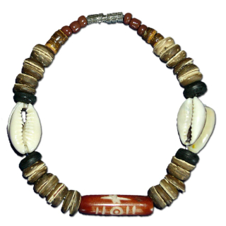 SEESTERN Armband / Armbänder mit Kauri Muschel Design, Muschel Modeschmuck/006.bw Braun_5 Stueck