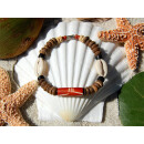 SEESTERN Armband / Armbänder mit Kauri Muschel Design, Muschel Modeschmuck/006.bw Braun_5 Stueck