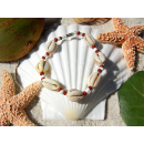 SEESTERN Armband / Armbänder mit Kauri Muschel Design, Muschel Modeschmuck/008 Braun_5 Stueck