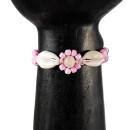SEESTERN Armband / Armbänder mit Kauri Muschel Design, Muschel Modeschmuck/012 Rosa_1 Stueck