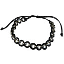 Seestern Armband / Armbänder Echtleder Band mit Metal Ösen Leder Modeschmuck /1001 Schwarz_5 Stueck