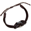 Seestern Armband / Armbänder Echtleder Band mit metallischem Ring Leder Modeschmuck /1004 Braun_1 Stueck