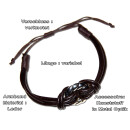 Seestern Armband / Armbänder Echtleder Band mit metallischem Ring Leder Modeschmuck /1004 Braun_1 Stueck