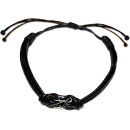 Seestern Armband / Armbänder Echtleder Band mit metallischem Ring Leder Modeschmuck /1004 Schwarz_5 Stueck