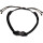 Seestern Armband / Armbänder Echtleder Band mit metallischem Ring Leder Modeschmuck /1004 Schwarz_5 Stueck