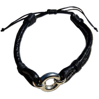 Seestern Armband / Armbänder Echtleder Band mit metallischem Ring Leder Modeschmuck /1005