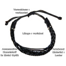 Seestern Armband / Armbänder Echtleder Band mit Metal Öse Leder Modeschmuck /1006 Schwarz_1 Stueck