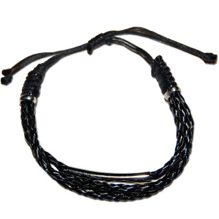 Seestern Armband / Armbänder Echtleder Band mit Metal Öse Leder Modeschmuck /1006 Schwarz_5 Stueck