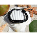 Seestern Armband / Armbänder Echtleder Band mit Metal Öse Leder Modeschmuck /1006 Schwarz_5 Stueck