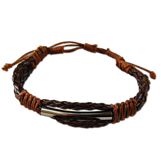 Seestern Armband / Armbänder Echtleder Band mit Metal Öse Leder Modeschmuck /1007 Braun_1 Stueck