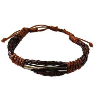 Seestern Armband / Armbänder Echtleder Band mit Metal Öse Leder Modeschmuck /1007 Braun_5 Stueck