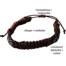 Seestern Armband / Armbänder Echtleder Band Leder Modeschmuck /1008 Schwarz_5 Stueck