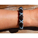 Seestern Armband / Armbänder Echtleder Band Leder Modeschmuck /1011 Schwarz_5 Stueck