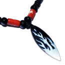 Seestern Halskette Modeschmuck mit Surfboard Holz Anhänger 4 cm variables Halsband /1584 Schwarz_ 5 Stueck