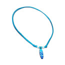 Seestern Halskette Modeschmuck mit Surfboard Nylon Anhänger 2,5 cm variables Halsband /1586 Hellblau_ 5 Stueck