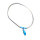 Seestern Halskette Modeschmuck mit Surfboard Nylon Anhänger 2,5 cm variables Halsband /1587 Hellblau_ 5 Stueck
