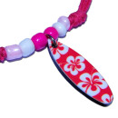 Seestern Halskette Modeschmuck mit Surfboard Nylon Anhänger 2,5 cm variables Halsband /1588 Rosa_ 5 Stueck