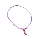 Seestern Halskette Modeschmuck mit Surfboard Nylon Anhänger 2,5 cm variables Halsband /1589 Rosa_ 1 Stueck