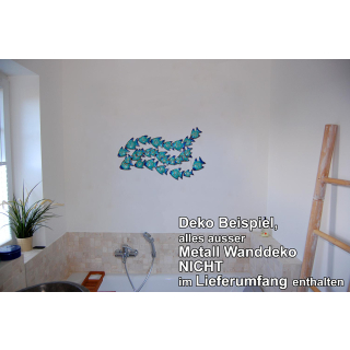 SEESTERN Fischschwarm Metall Wand Deko Verzierung Hnge Wand Dekoration 80cm /1809.tuerkis
