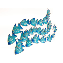 SEESTERN Fischschwarm Metall Wand Deko Verzierung Hänge Wand Dekoration 80cm /1809.tuerkis
