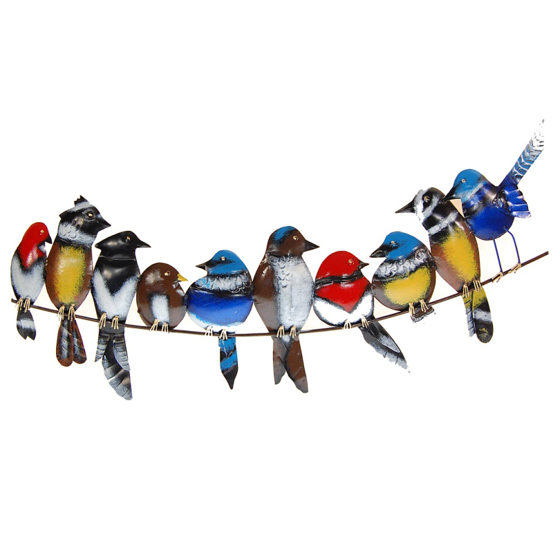 Seestern Sportswear SEESTERN Singvögel Metall Wand Deko Verzierung Hänge Wand Dekoration 67cm /1810