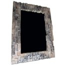 SEESTERN Wand Spiegel 60x80cm Holzrahmen in Teakholz für Bad, Garderobe etc./1904