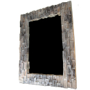 SEESTERN Wand Spiegel 60x80cm Holzrahmen in Teakholz für Bad, Garderobe etc./1904