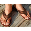 SEESTERN Herren Leder Zehentrenner Zehensandale Zehensteg Sandalen Gr.40-50 /1964.bw Braun EUR 47