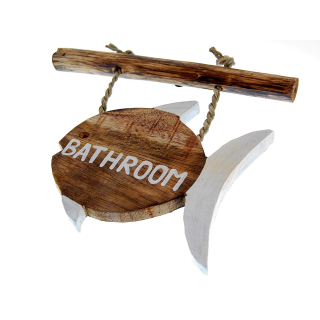Dekorations Holz Schild Bad Bathroom Badezimmer Hngeschild 24 x 19 cm /1982