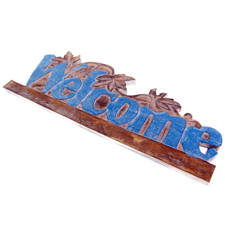 Dekorations Holz Wand Schild Welcome Willkommen 41 x 15 cm /1984