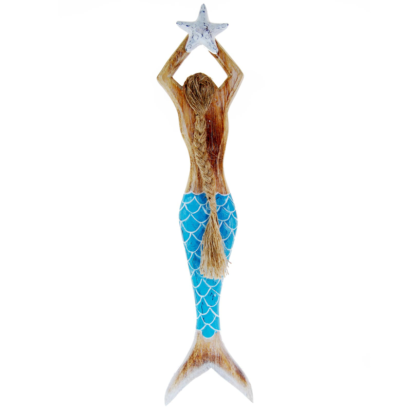 Seestern Sportswear Dekoration Holz Wand Deko Meerjungfrau Mermaid 62 x 14 cm /1981_L