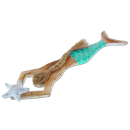 Dekoration Holz Wand Deko Meerjungfrau Mermaid 62 x 14 cm /1981_L türkis