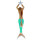 Dekoration Holz Wand Deko Meerjungfrau Mermaid 62 x 14 cm /1981_L türkis