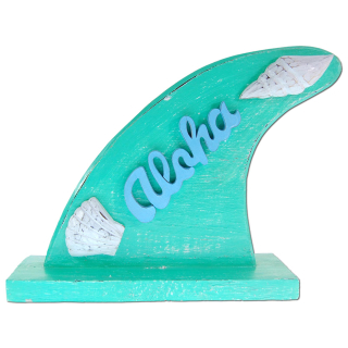 Dekoration Holz Deko Surf Surfboard Fine Aloha Buchstütze 25 x 22 cm /1990