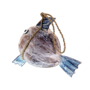 Dekoration Holz Deko Fisch Kokosnuss Kugelfisch 30 x 30cm /1991