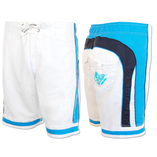 SEESTERN Herren Boardshorts Surfshorts Boardshort Badeshorts mit Gummizug hinten S-3XL mittellang 47-49cm /1944 Weiß L