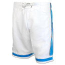SEESTERN Herren Boardshorts Surfshorts Boardshort Badeshorts mit Gummizug hinten S-3XL mittellang 47-49cm /1944 Weiß L