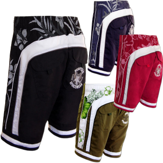 SEESTERN Herren Boardshorts Surfshorts Boardshort Badeshorts mit Gummizug hinten S-3XL mittellang 47-49cm /1943