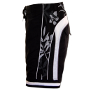 SEESTERN Herren Boardshorts Surfshorts Boardshort Badeshorts mit Gummizug hinten S-3XL mittellang 47-49cm /1943 Schwarz L