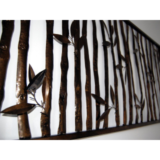 SEESTERN  Bambus Relief Wand Metal Deko Wandbild anthrazit Wandrelief 115 x 55cm /1685