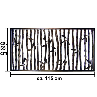 SEESTERN  Bambus Relief Wand Metal Deko Wandbild anthrazit Wandrelief 115 x 55cm /1685
