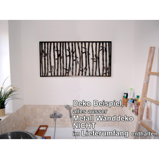 SEESTERN  Bambus Relief Wand Metal Deko Wandbild anthrazit Wandrelief 115 x 55cm /1685