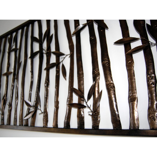 SEESTERN  Bambus Relief Wand Metal Deko Wandbild anthrazit Wandrelief 115 x 55cm /1685