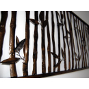 SEESTERN  Bambus Relief Wand Metal Deko Wandbild anthrazit Wandrelief 115 x 55cm /1685