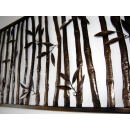 SEESTERN  Bambus Relief Wand Metal Deko Wandbild anthrazit Wandrelief 115 x 55cm /1685