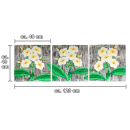 SEESTERN 3 Teiliges handbemaltes Holz Wandbild Wanddeko Frangipani Blüten Motiv 40x120cm /1636