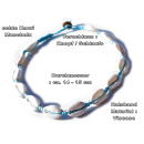 Seestern Halskette Modeschmuck aus Kaurimuscheln & geflochtenem Halsband/102 Tuerkis_ 1 Stueck