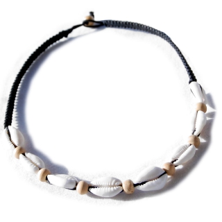 Seestern Halskette Modeschmuck aus Kauri Muscheln & Holzperlen /105 Braun_ 1 Stueck