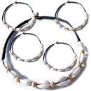 Seestern Halskette Modeschmuck aus Kauri Muscheln & Holzperlen /105 Braun_ 5 Stueck